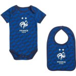 Ensemble body + bavoir - quipe de france - bb garon - coton - bleu - licence officielle