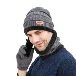 Ensemble bonnet tricoté Écharpe gants chaud - fondupin - mixte - automne / hiver - gris Ensemble bonnet tricoté Écharpe gants chaud - fondupin - mixte - automne / hiver - gris