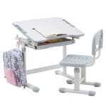 Ensemble bureau et chaise pour enfant tutto table et chaise r�glable en hauteur pupitre inclinable m�tal ...