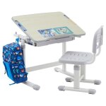 Ensemble bureau et chaise pour enfant tutto r�glable en hauteur pupitre inclinable ch�ne sonoma m�tal ...