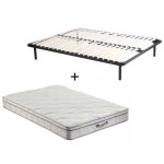 Ensemble 140 x 190 cm cadre à lattes + matelas ressorts 3 zones et mémoire de forme ép. 20cm - wolkentanz ... Ensemble 140 x 190 cm cadre à lattes + matelas ressorts 3 zones et mémoire de forme ép. 20cm - wolkentanz ...
