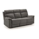 Ensemble canap� de 3 places relax �lectrique + canap� de 2 places fixes en tissu couleur gris fonc�