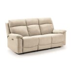 Ensemble canapé de 3 places relax électrique + canapé de 2 places fixes en tissu couleur ivoire Ensemble canapé de 3 places relax électrique + canapé de 2 places fixes en tissu couleur ivoire