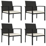Ensemble de chaises de salle  manger de jardin en rsine tresse noire - vidaxl