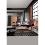 Ensemble chambre adulte complte imitation chene poutre rechampis raw steel 180 x 200 cm