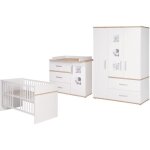 Ensemble chambre bb roba pia - lit 70x140 + commode  langer + armoire - blanc / chne san remo