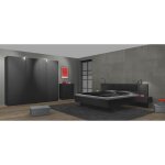 Ensemble de chambre  coucher (armoire + commode + lit adulte 180 x 200 ) coloris graphite rechampis ...