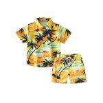 Ensemble chemise hawaïenne manches courtes et short plage taille elastique vetement ete 2 pieces pour ... Ensemble chemise hawaïenne manches courtes et short plage taille elastique vetement ete 2 pieces pour ...