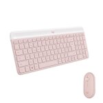 Ensemble clavier souris - sans fil - logitech - mk470 slim - silencieux - azerty - rose