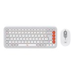 Ensemble clavier souris - sans fil - logitech - pop icon - azerty - blanc