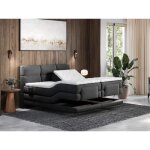 Ensemble complet boxspring tête de lit capitonnée + sommiers relaxation électrique + matelas + surmatelas ... Ensemble complet boxspring tête de lit capitonnée + sommiers relaxation électrique + matelas + surmatelas ...