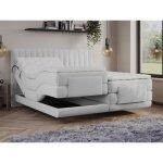 Ensemble complet boxspring tte de lit + sommiers + matelas + surmatelas - 2 x 80 x 200 cm - velours ...