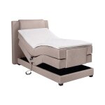 Ensemble complet boxspring t�te de lit + sommiers relaxation �lectrique + matelas + surmatelas - 100 ...
