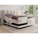 Ensemble complet boxspring t�te de lit + sommiers relaxation �lectrique + matelas + surmatelas - �2 x ...