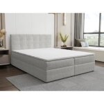 Ensemble complet literie d�co t�te de lit capitonn�e + sommiers coffre + matelas + surmatelas - 160 x ...