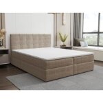 Ensemble complet literie dco tte de lit capitonne + sommiers coffre + matelas + surmatelas - 180 x ...