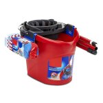 Ensemble complet de seau avec balai  franges poigne et essoreuse torsion capacit 10 l - juanio