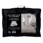 Ensemble couette et parure 7 pi�ces boheme lin pour lit en 160x200 cm par soleil docre