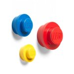 Ensemble de crochets muraux lego - jaune bleu rouge - petit moyen et grand