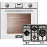 Ensemble de cuisine - kaiser - eg 6374 - four lectrique - table de cuisson  gaz - inox blanc
