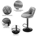 Ensemble de deux tabourets de bar avec dossiers - ohmg - gris clair - charge du tabouret : 120 kg