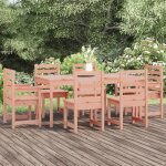 Ensemble de jardin - mothinessto - 7 pcs - bois massif douglas - 6 personnes - table rectangulaire