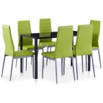 Ensemble à dîner - vidaxl - vert - métal - salle à manger - intérieur - 6 personnes Ensemble à dîner - vidaxl - vert - métal - salle à manger - intérieur - 6 personnes