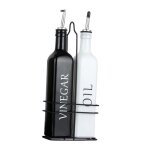 Ensemble de distributeur dhuile et de vinaigre bouteille de distributeur de vinaigre noir bouteille de ...
