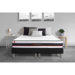Ensemble double sommier 80x200 + matelas form 160x200 160 x 200 cm noir Ensemble double sommier 80x200 + matelas form 160x200 160 x 200 cm noir
