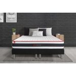 Ensemble double sommier + matelas energy ressorts ensach�s et m�moire de forme 200x200 200 x 200 cm noir ...