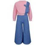 Ensemble filles crop top pantalon vas a2z 4 kids - rose bb - tailles 3 - 14 ans