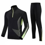 Ensemble football vetement homme t - shirt et pantalon sport entraînement pour automne hiver - noir Ensemble football vetement homme t - shirt et pantalon sport entraînement pour automne hiver - noir