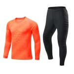 Ensemble de gardien de but enfant garon orange - inlzdz - rembourr manches longues - respirant
