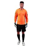 Ensemble gardien de but maillot manches longues et short enfant givova hyguana - orange fluo / black ...