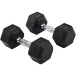 Ensemble dhalt�res - homcom - total 2 x 10 kg musculation fitness homme femme cardio - m�tal caoutchouc ...