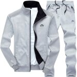 Ensemble homme 2 pi�ces ensemble d�contract�e sport manteau en col montant et pantalon jogging de cordon ...