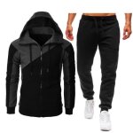 Ensemble homme 2 pices sweat  capuche homme et pantalon jogging de cordon de serrage - gris fonc