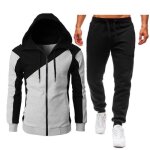 Ensemble homme - fondupin - sweat  capuche et pantalon jogging - gris - basket - ball - manches longues ...