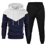 Ensemble homme pour sport - leoclotho - blanc - sweatshirt  capuche et pantalon jogging - chaud et dcontract ...