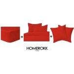 Ensemble de literie - homerokk - housse de couette 220x240 - 2 taies 65x65 - drap housse 140x190 - rouge ...