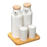 5five - set huile vinaigre poivre cramique seramik blanc