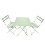 Ensemble de jardin pliable madalena - table de bistrot carr�e et 2 chaises pour balcon ou terrasse
