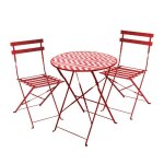 Ensemble de jardin table ronde avec 2 chaises pliables dext�rieur - longueur 60 - 46 x profondeur 60 ...