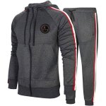 Ensemble jogging sports survtement homme - gris fonc - manches longues - respirant - pantalons slim ...