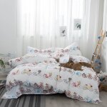 Ensemble de literie pour enfant en trois pi�ces avec dessins anim�s drap - housse housse de couette et ...