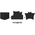 Ensemble de literie - homerokk - housse de couette 140x200 - taie 65x65 - drap housse 90x190 - noir