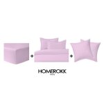Ensemble de literie - homerokk - housse de couette 220x240 - 2 taies 65x65 - drap housse 160x200 - rose ...