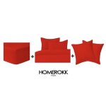 Ensemble de literie - homerokk - housse de couette 220x240 - 2 taies 65x65 - drap housse 160x200 - rouge ...