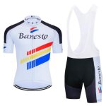 Ensemble de maillot de cyclisme homme manches courtes + cuissard  vlo gel blanc - vtt cycle adulte