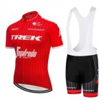 Ensemble maillot de cyclisme homme manches courtes + cuissard � v�lo gel rouge - vtt cycle respirant